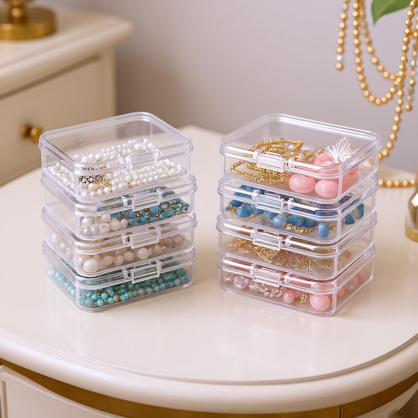 Thintinick Mini Clear Plastic Storage Containers, 2.56x1.77x0.79 inch