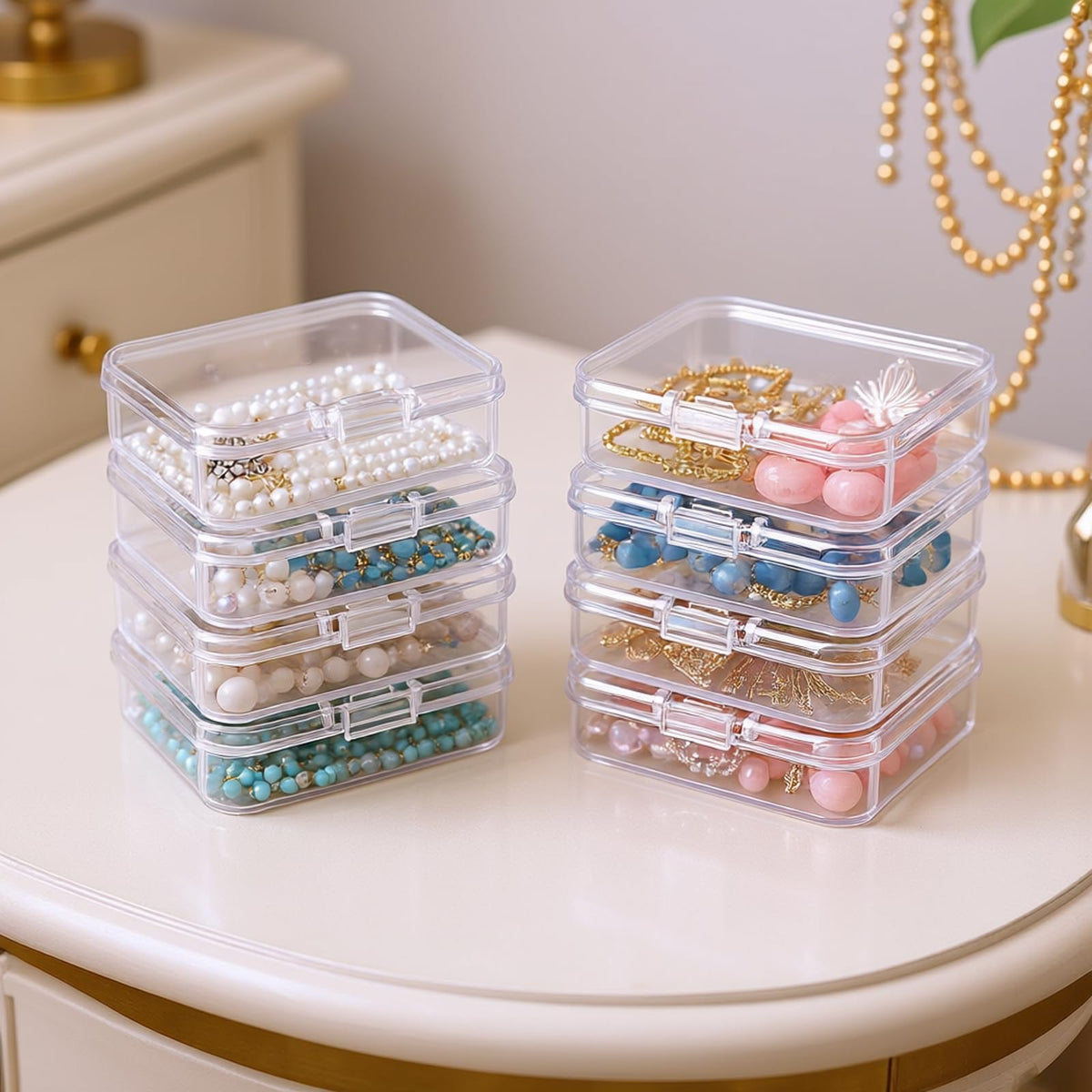 Thintinick Mini Clear Plastic Storage Containers, 2.56x1.77x0.79 inch