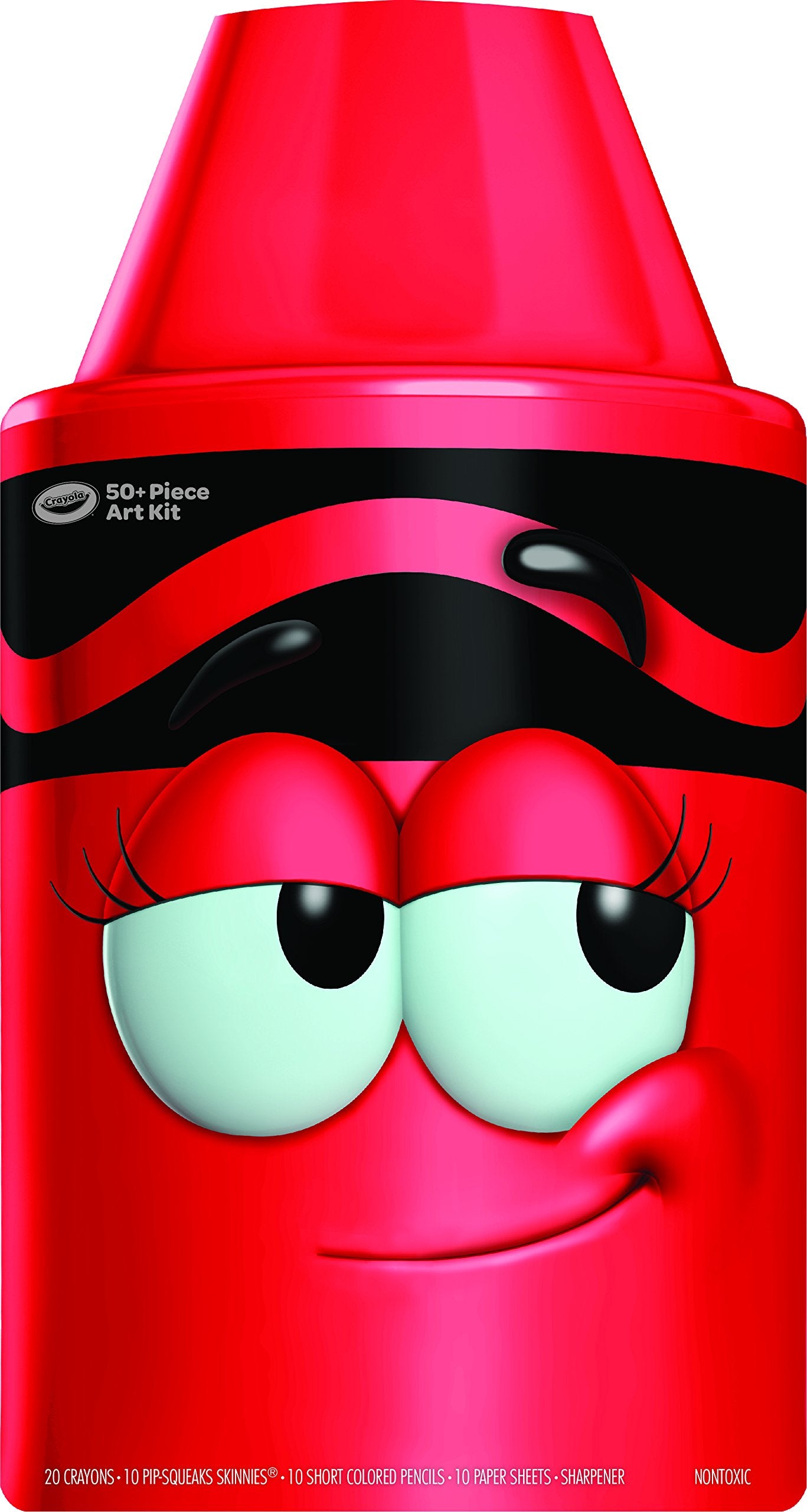 Crayola Tip 50 Piece Art Kit, Scarlet Art Gift for Kids 5 & Up, Includes Crayons, Pip-Squeaks