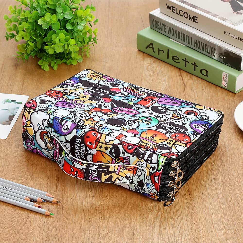 Lbxgap 200 Slots Colored Pencil Case Organizer, 4 Layer Bag