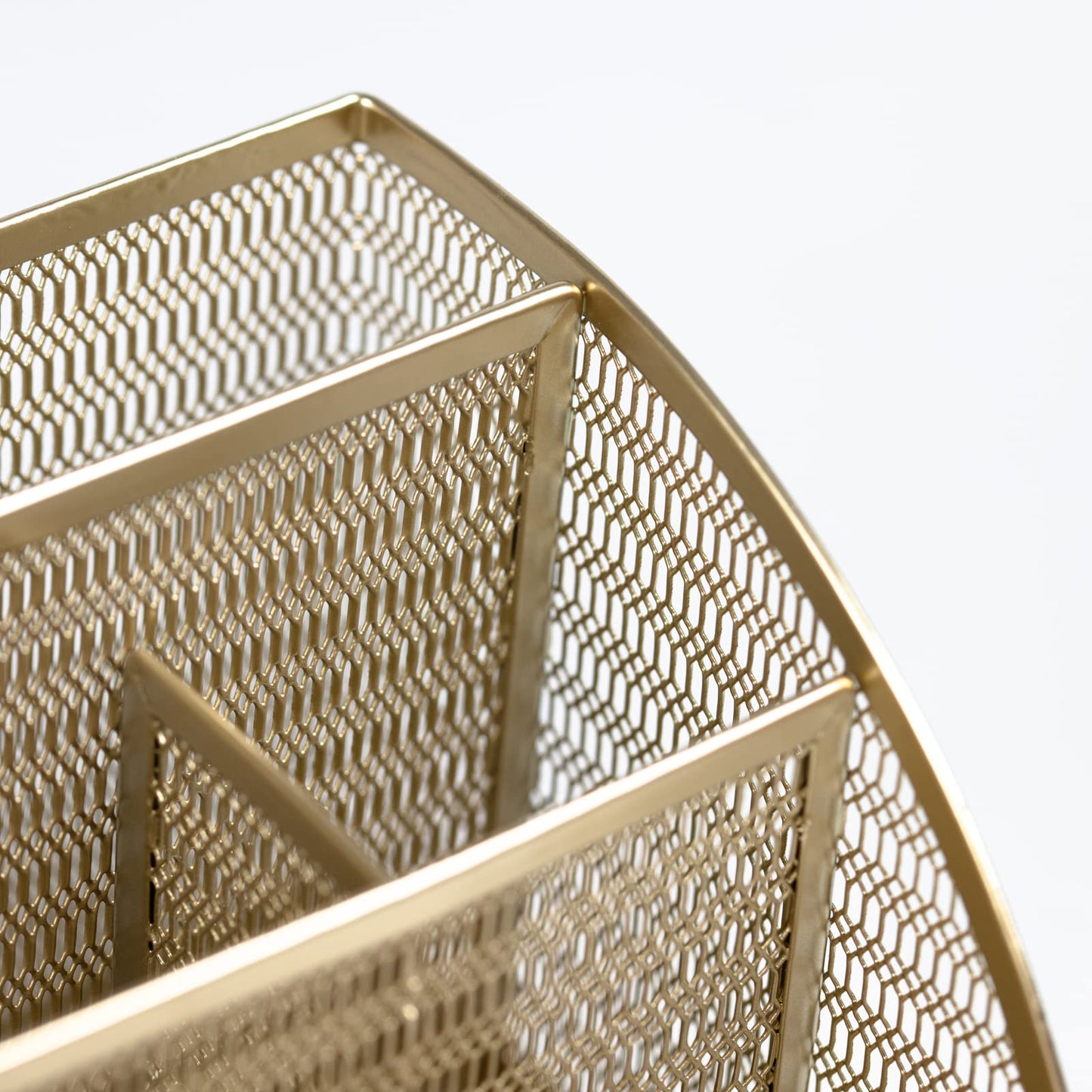 BLU MONACO | Gold Desk Organizer with Drawer | Metal Desktop Caddy with Six Compartments for Office