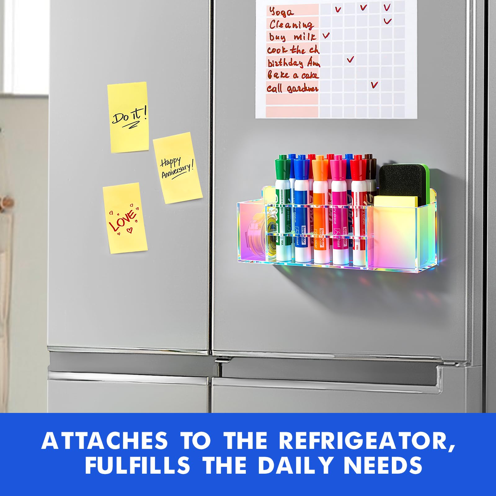 Banafich Wall Mounted Magnetic Dry Erase Marker Holder for White Board