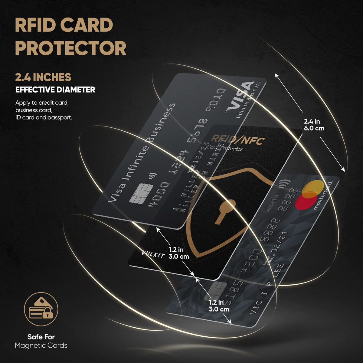 VULKIT RFID Blocking Cards 12 Pack Credit Card Protectors NFC Contactless Cards Protection for