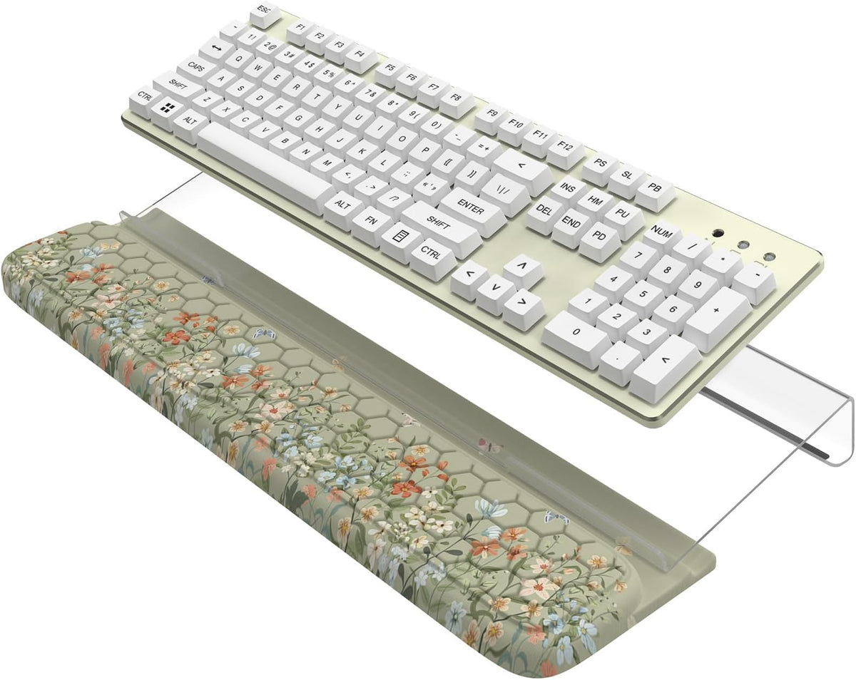 HAOCOO Computer Keyboard Stand, Wrist Rest with 3-Level Height Adjustment, Acrylic Keyboard Holder