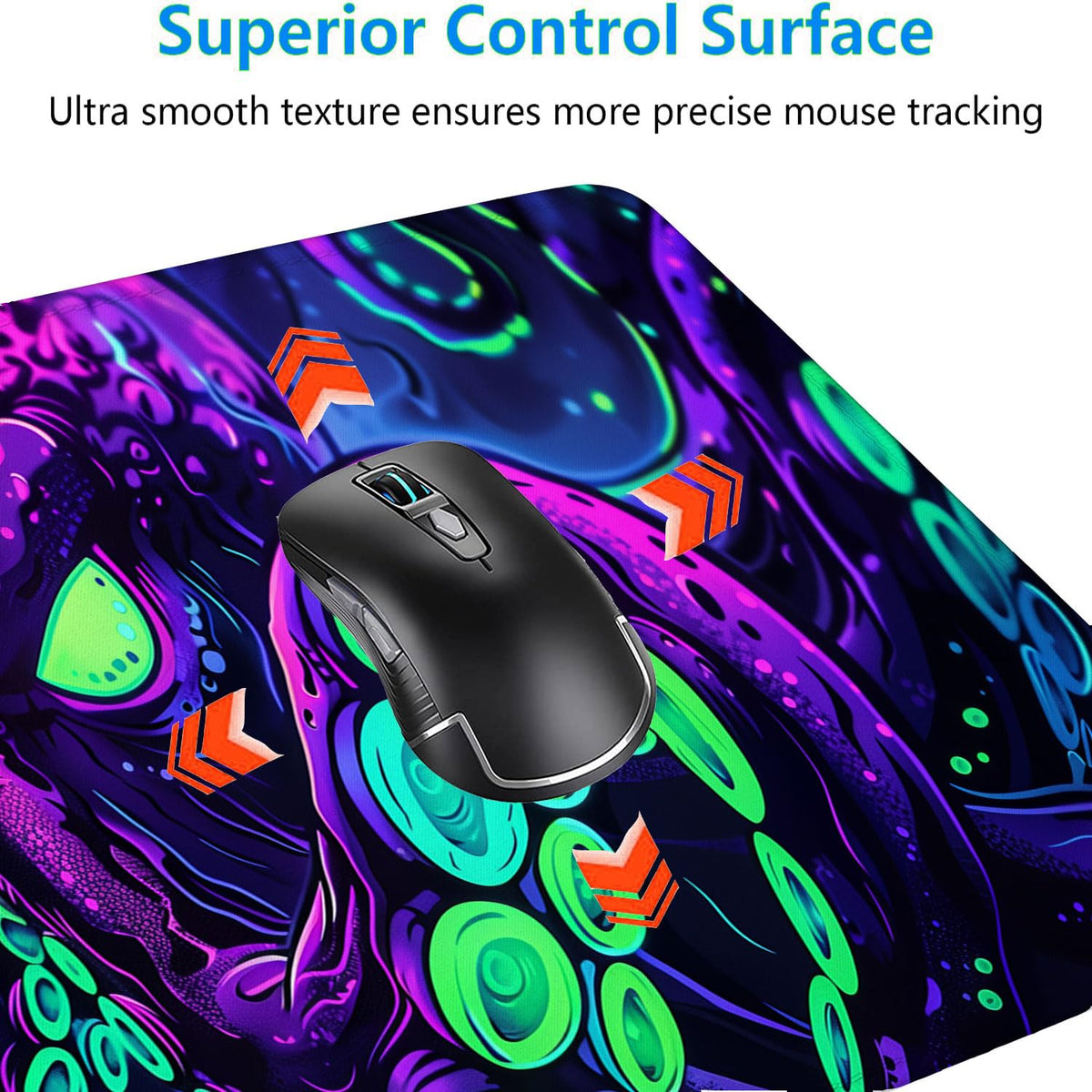 Octopus Desk Mat Gaming Mouse Pad Neon Cthulhu Monster Cool XL Mouse Pad Large Mousepad Extended