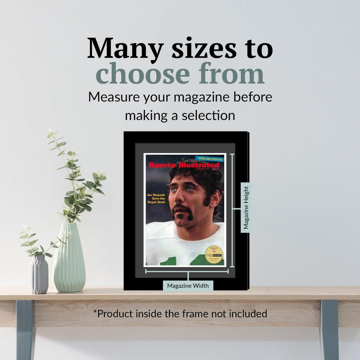 Creative Picture Frames 8.25" x 11" Sports Illustrated Magazine Display Frame, Suitable for Up to