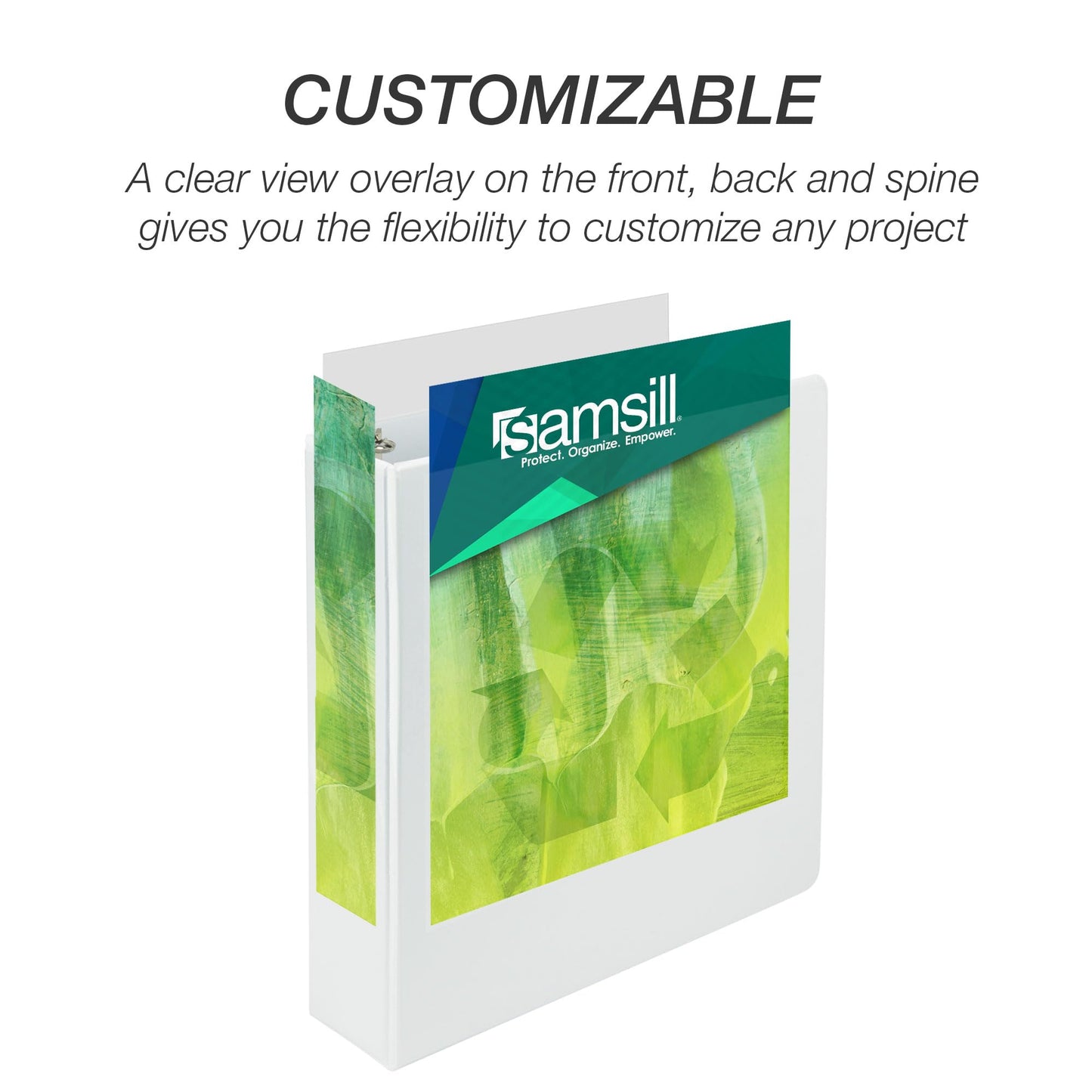 Samsill Earth’s Choice Biobased Durable 3 Ring View Binder, 2 Inch Round Ring, Up to 25% Plant