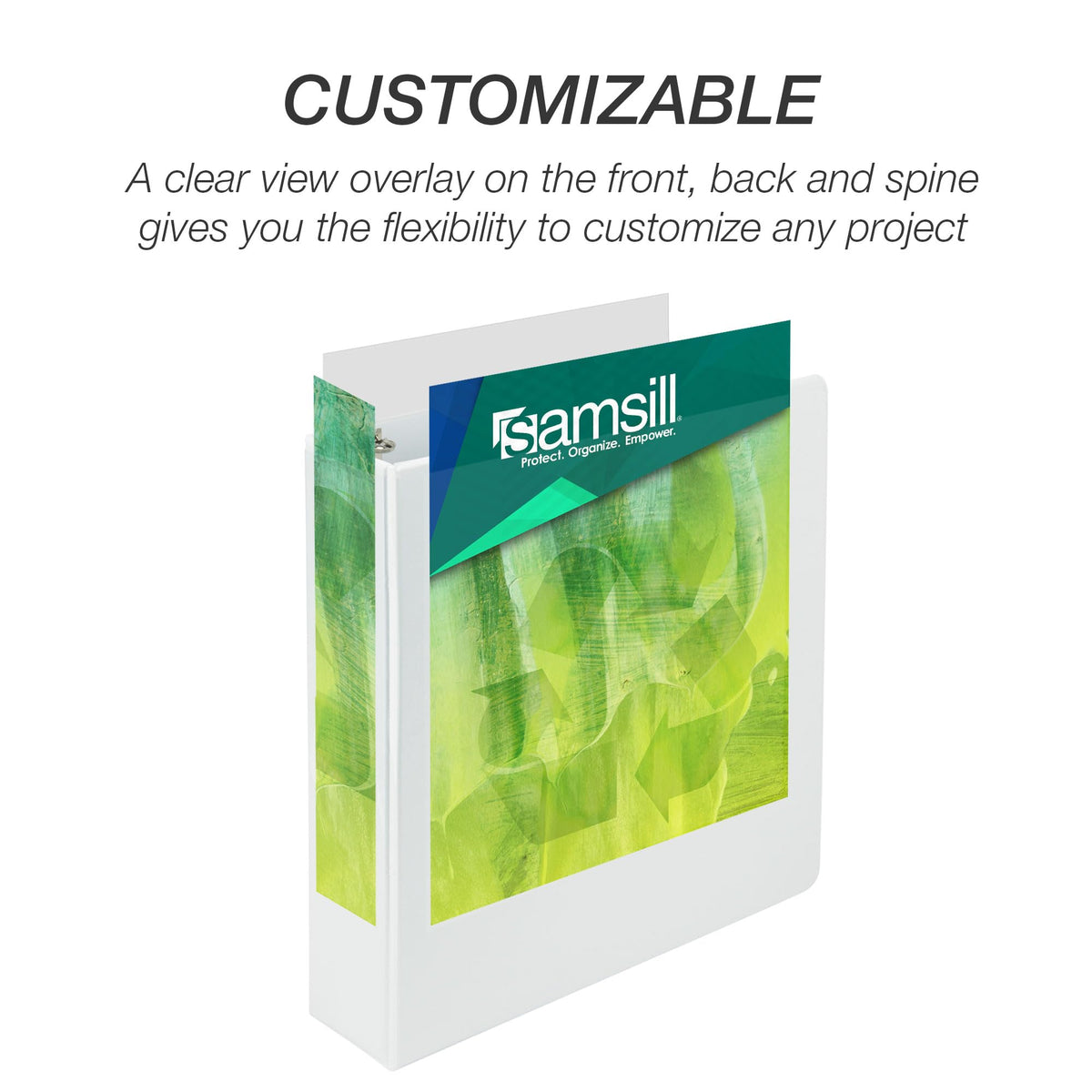 Samsill Earth’s Choice Biobased Durable 3 Ring View Binder, 2 Inch Round Ring, Up to 25% Plant