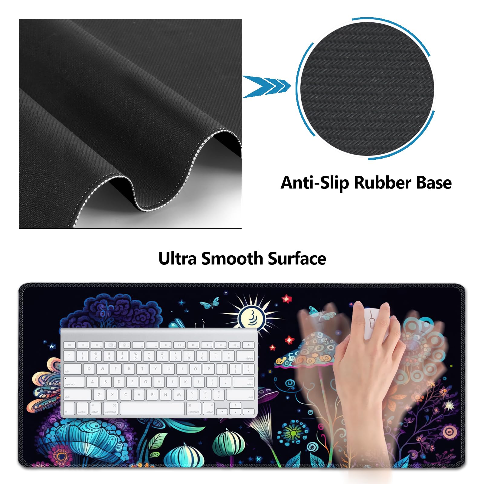 AIMSA Large Gaming Mouse Pad Set, Keyboard Wrist Rest Support+ Extended Mousepad+ Mouse Wrist