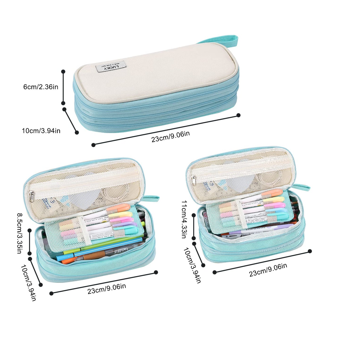Large Pencil Case for School Zipper Pencil Pouch for Girls Teens Kids