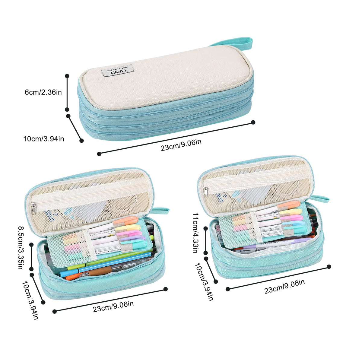 Large Pencil Case for School Zipper Pencil Pouch for Girls Teens Kids