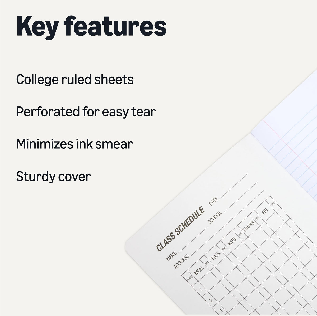 Amazon Basics Composition Notebook, College Ruled, 100 Sheets, 9.75" x 7.5", Marble Black, 12-Pack