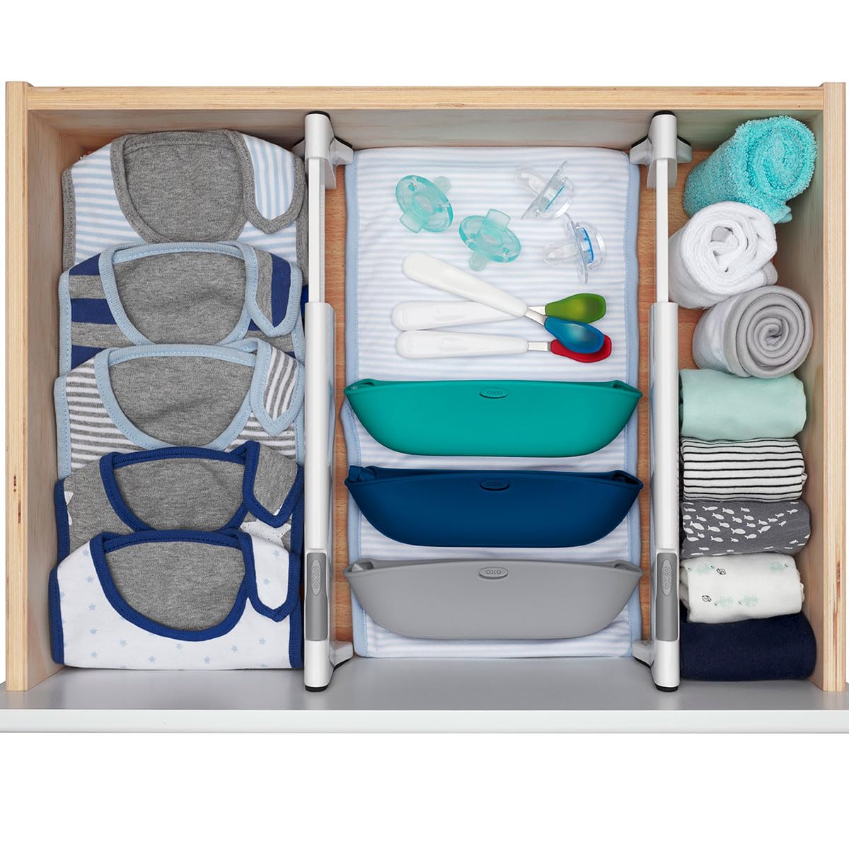 OXO Tot Expandable Dresser Drawer Divider, 4-Pack