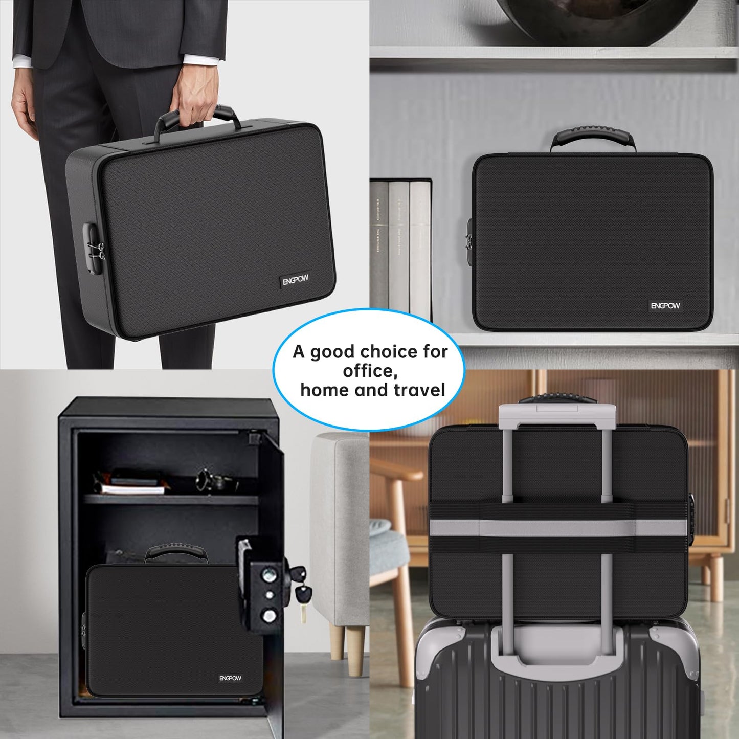 ENGPOW 5200℉ Fireproof Document Box with 25 Pockets Accordion File Folder