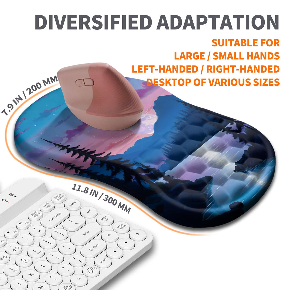 Armanza Ergonomic Joint Wrist Support Mouse Pad with Memory Foam Cushion Massage Bump, Carpal