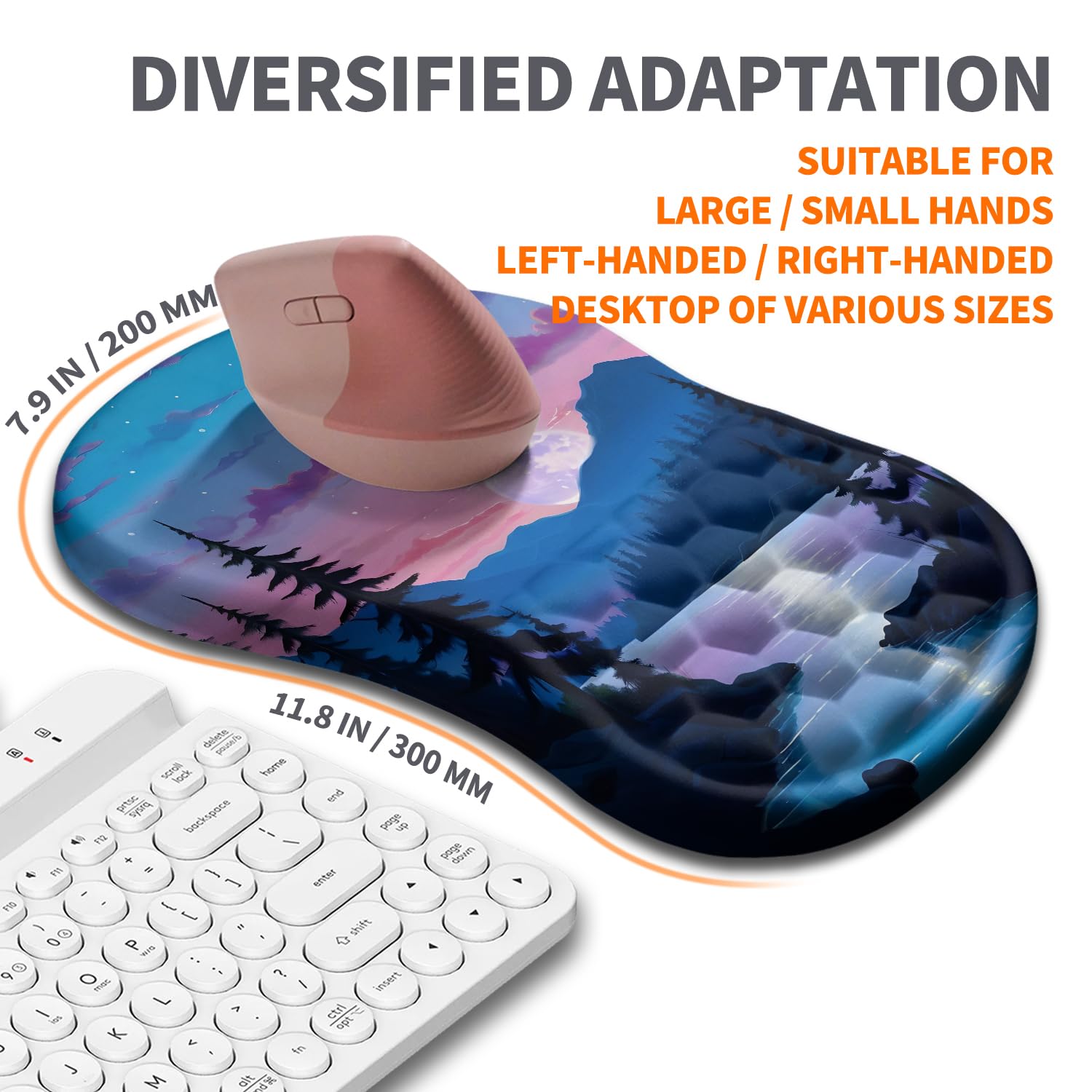 Armanza Ergonomic Joint Wrist Support Mouse Pad with Memory Foam Cushion Massage Bump, Carpal