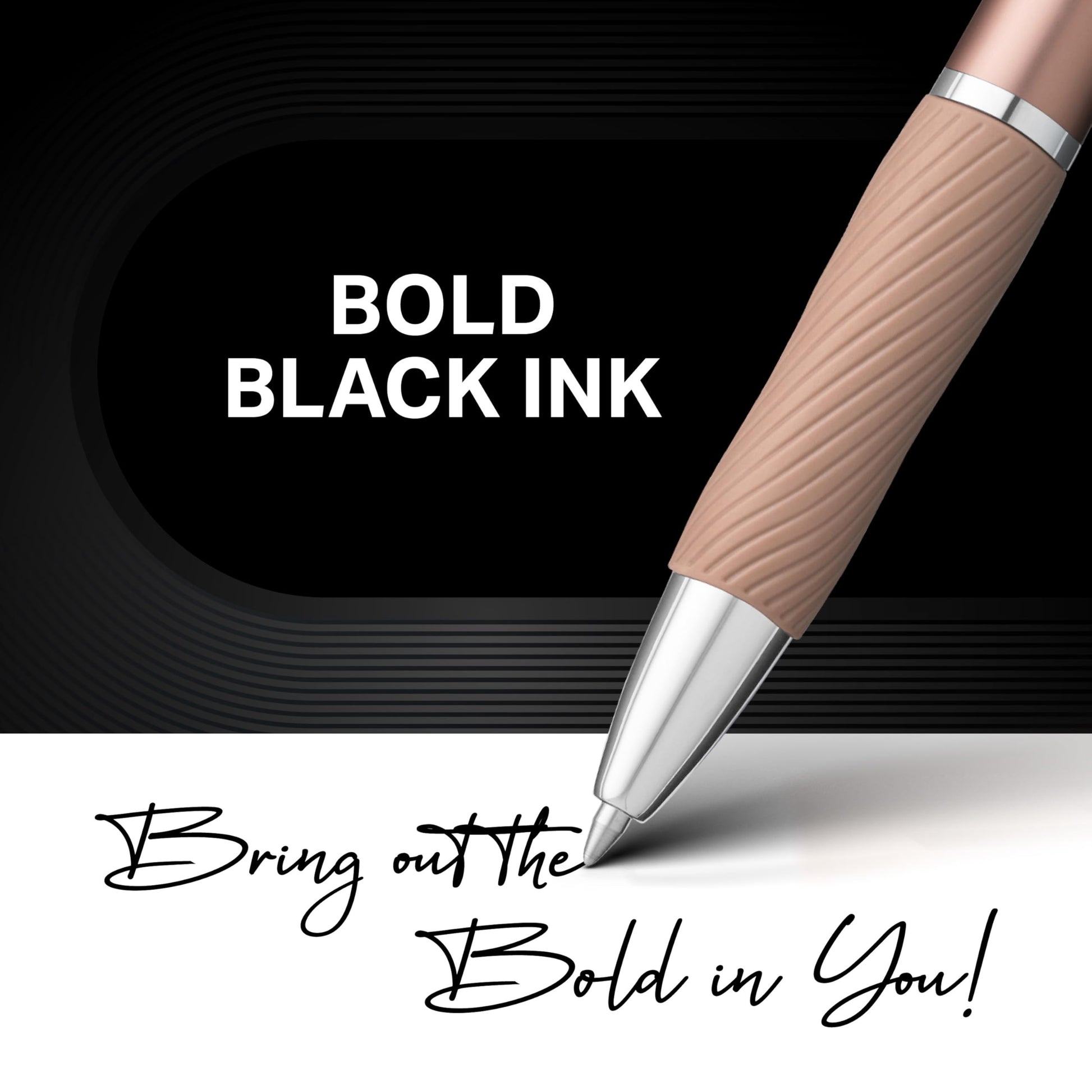 Sharpie S-Gel, Gel Ink Pens, Medium Point (0.7mm), Sleek Metal Barrel, Champagne, Black Ink, 4