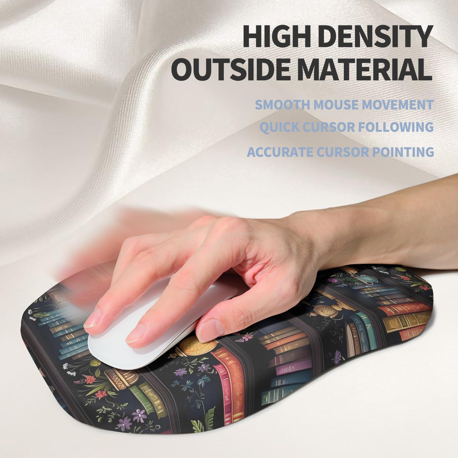 Gleamtide Ergonomic Raised Mouse Pad Wrist Support with Bilateral Slope Memory Foam Mousepad for