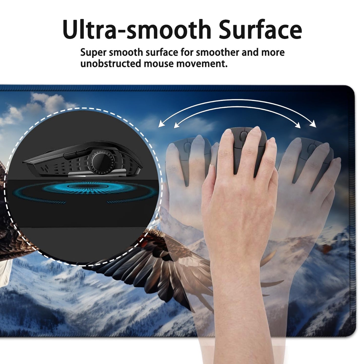 Large Mouse Pad, 31.5 x 11.8in Extended Gaming Mouse Pad with Stitched Edges, XXL Mousepad