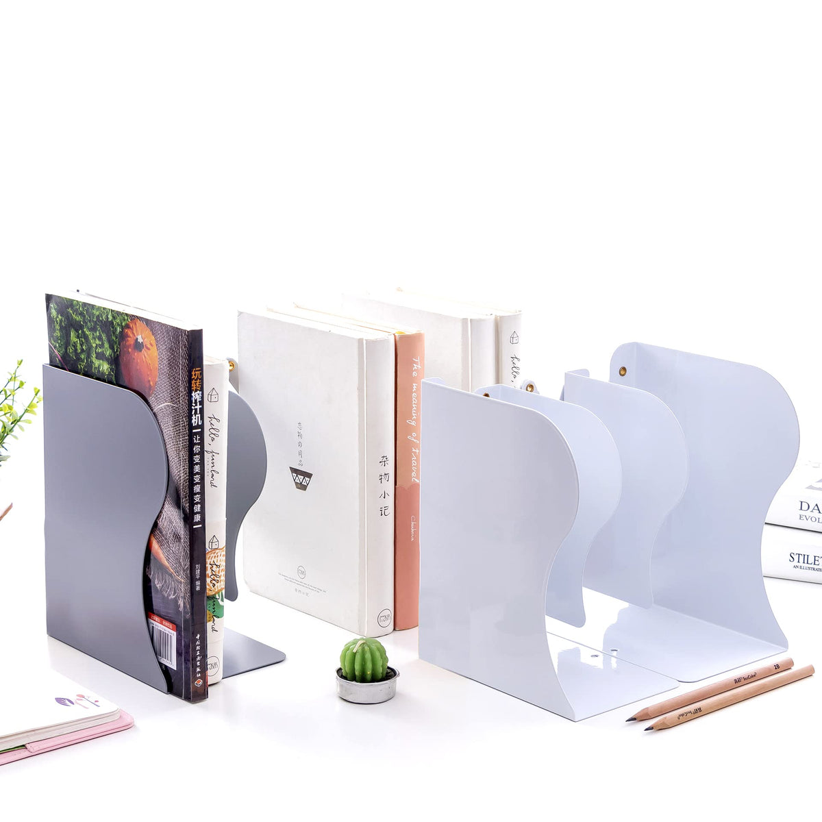 Adjustable Bookends Metal Book Ends for Heavy Book Holder Heavy Duty Bookends Nonskid Bookcase