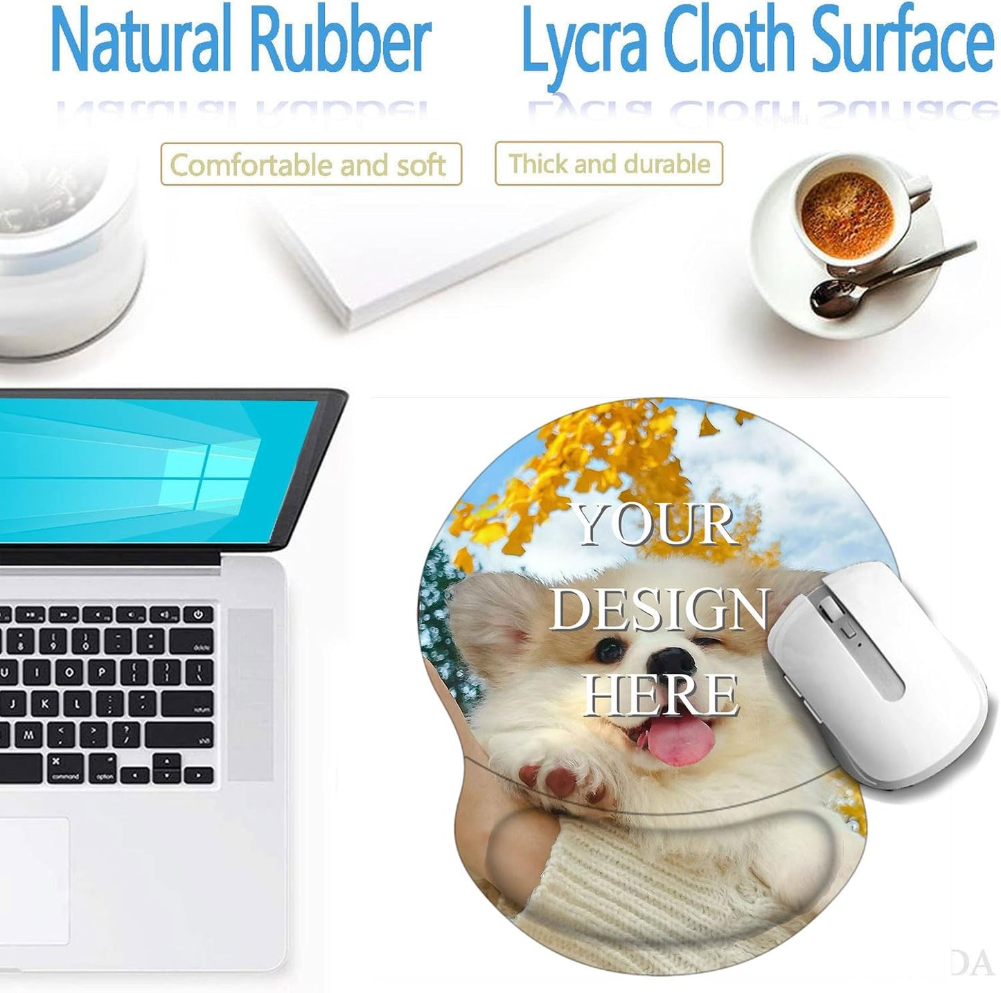 Custom Mouse Pad with Wrist Support，Ergonomic Personalized Mousepad,Add Personalized Photo & Text