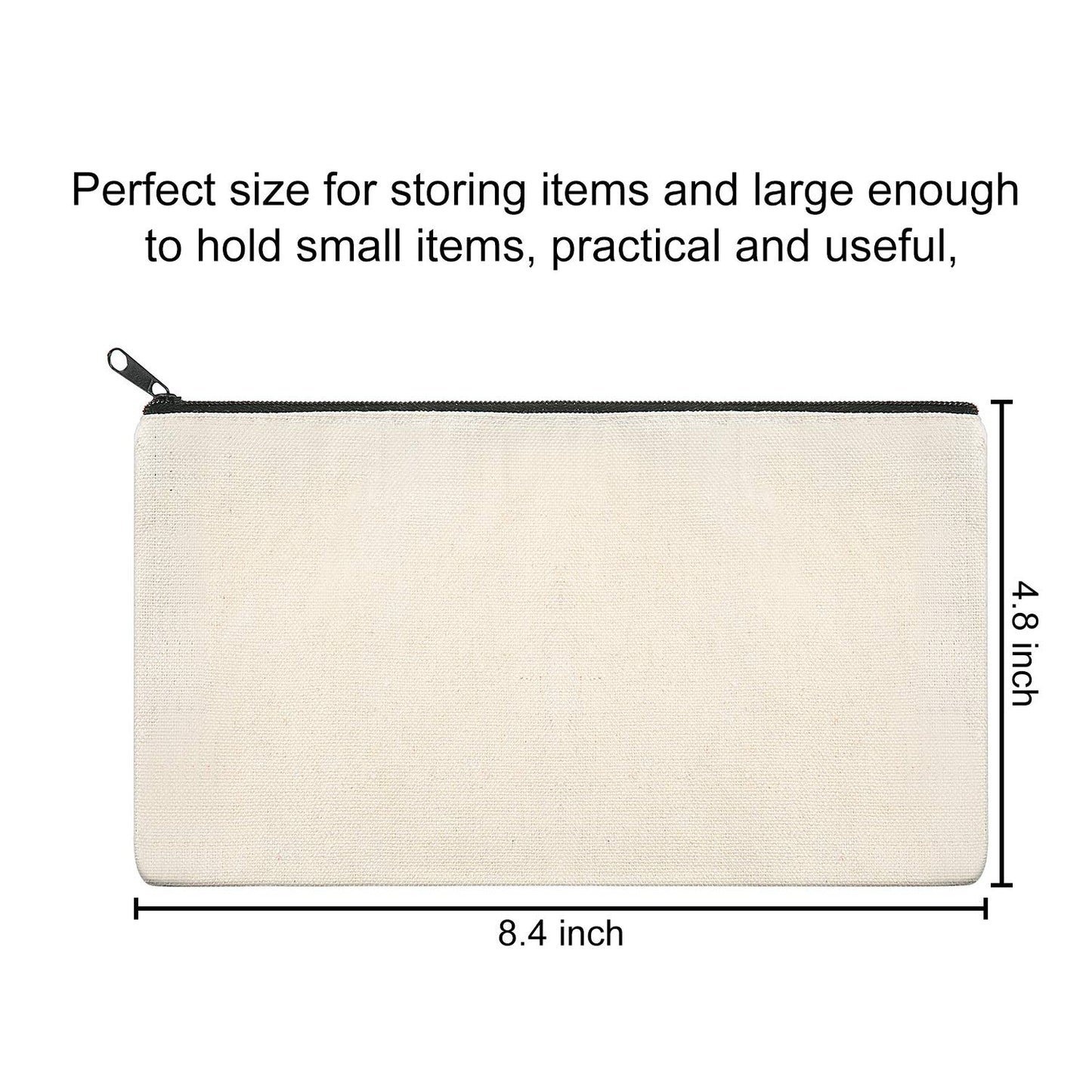 Outus 40 Pack Blank Canvas Pouch DIY Craft Zipper Bags Bulk Makeup Pencil Pouch Multipurpose Travel