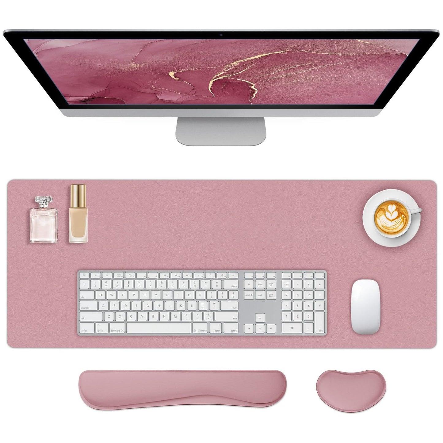 Meetcolor Mouse Pad and Keyboard Wrist Rest, 3-in-1 Keyboard and Mouse Pad