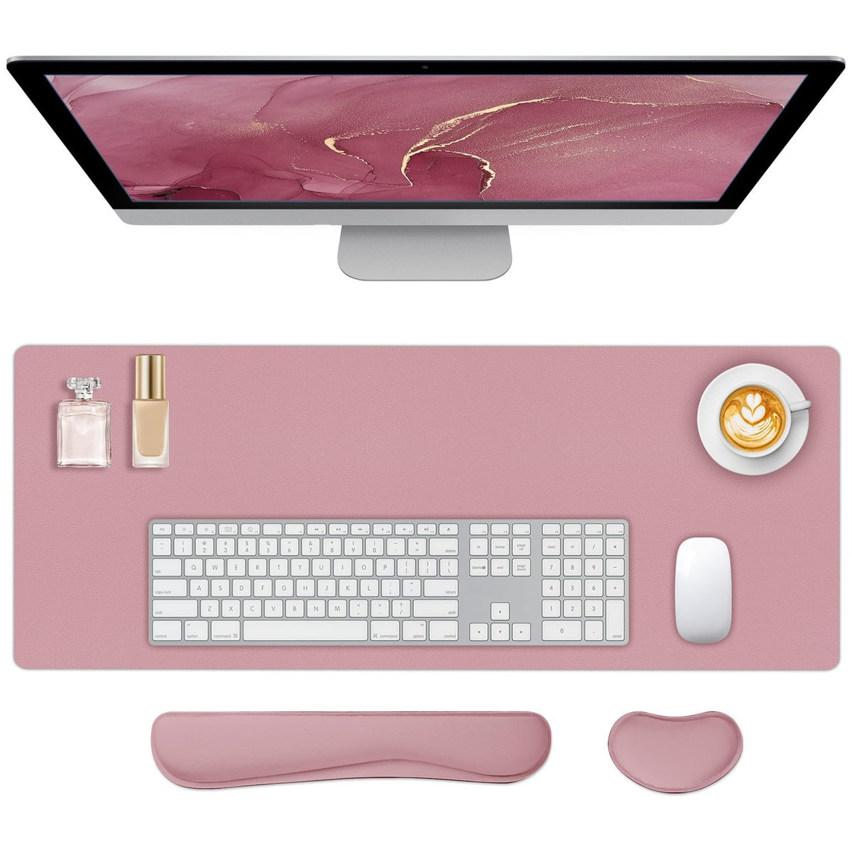 Meetcolor Mouse Pad and Keyboard Wrist Rest, 3-in-1 Keyboard and Mouse Pad