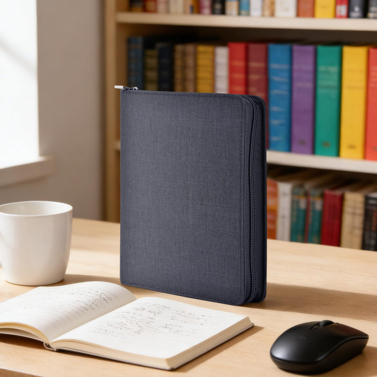 Asvine 12 Fountain Pen Case Black Organizer Bag - Premium Waterproof Canvas Pen Display Holder