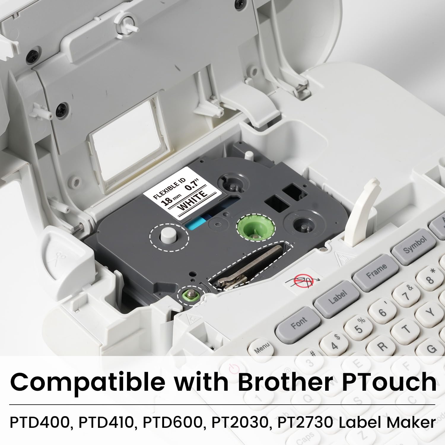 Compatible with Brother TZeFX241 18mm 0.7" Flexible-ID Laminated Label Tape