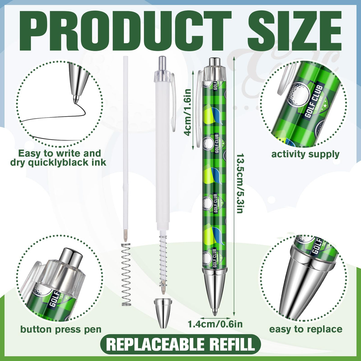 Weekgrat 48 Pcs Ballpoint Pen Favors Black Ink Retractable Ballpoint Pens