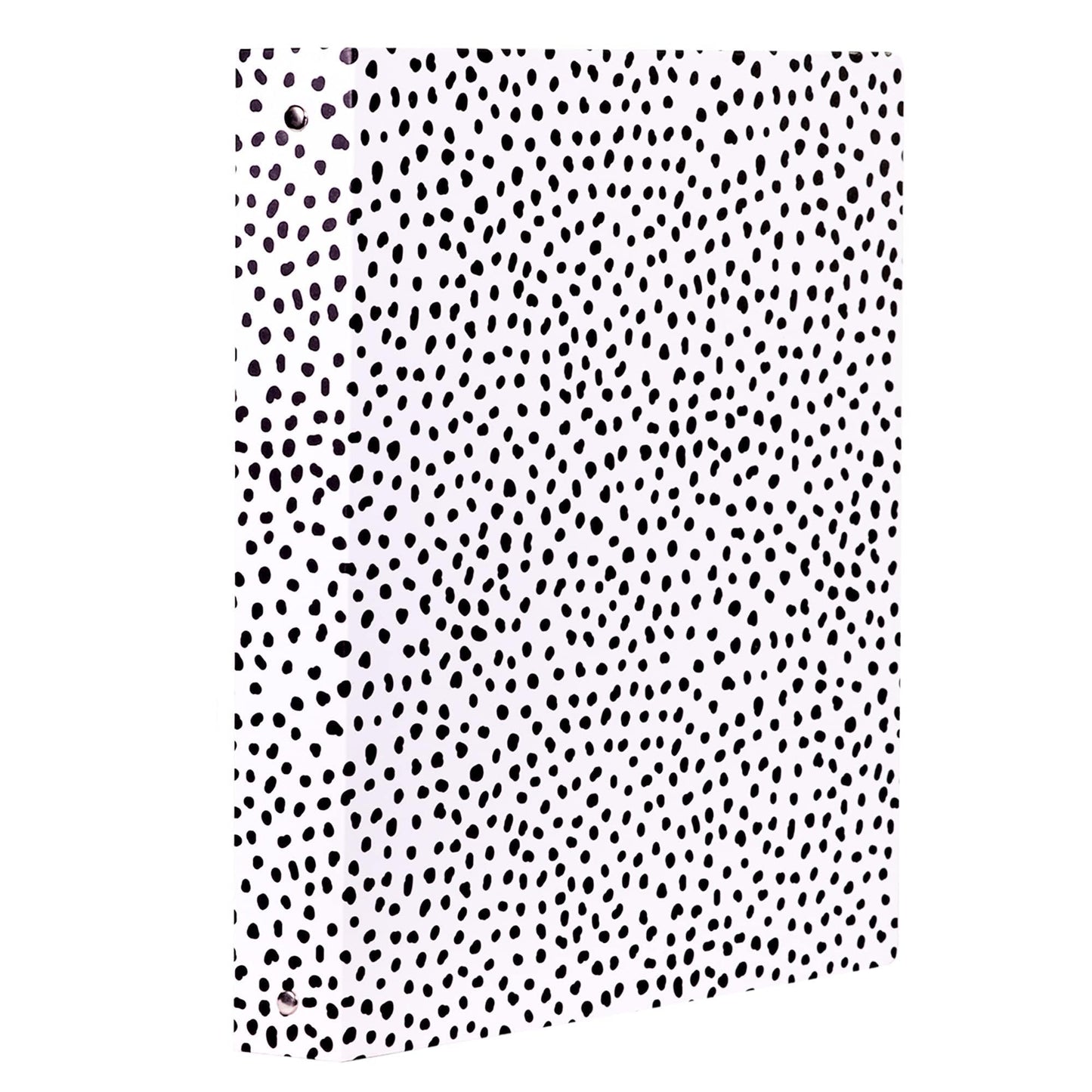 Steel Mill & Co. 1-Inch Hardcover 3 Ring Binder, Black Dot