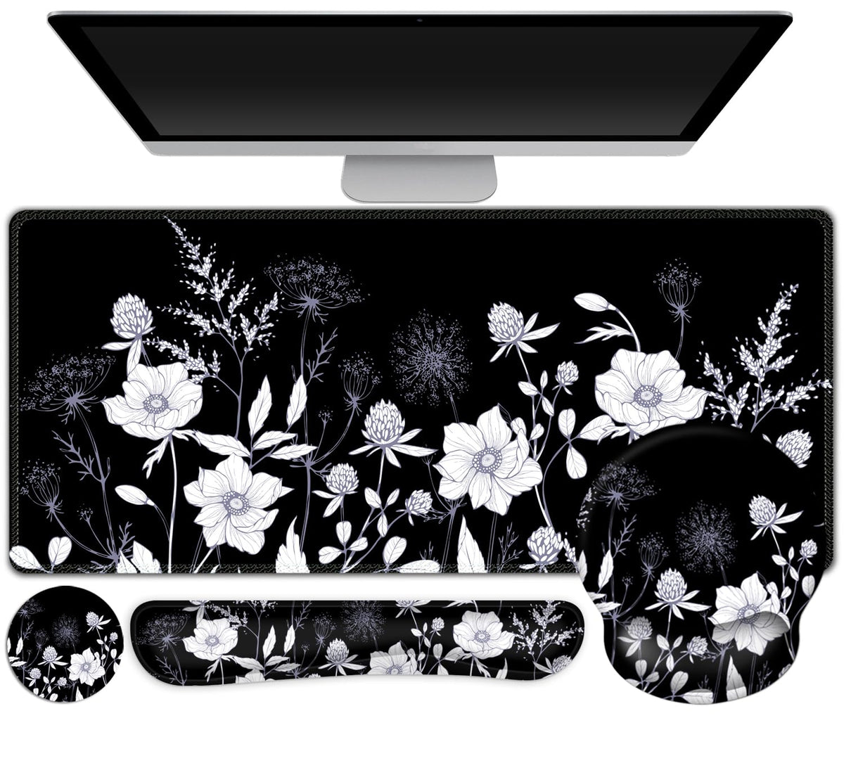Gaming Mouse Pad, Large Desk Mat, 4in1 XXL Mousepad Cute Desk Pad Protector