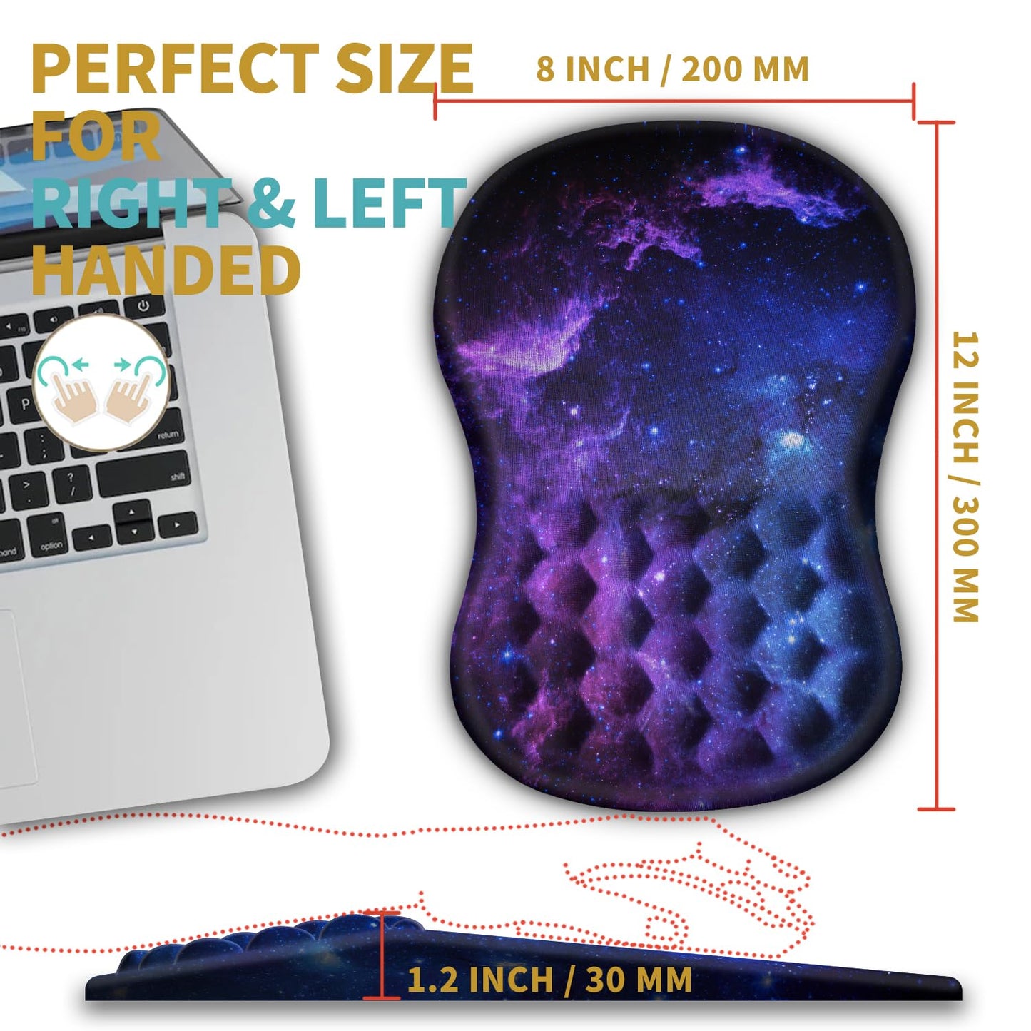 Hokafenle Ergonomic Mouse Pad Wrist Support with Massage Design, Wrist Rest Pain Relief Mousepad