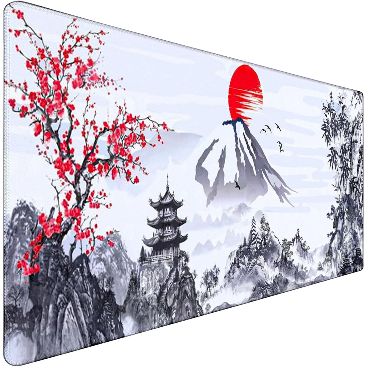 Gaming Mouse Pad Ink Pattern, 31.5x15.7 Inch Waterproof Computer Big Mousepad Non-Slip Mouse Mat