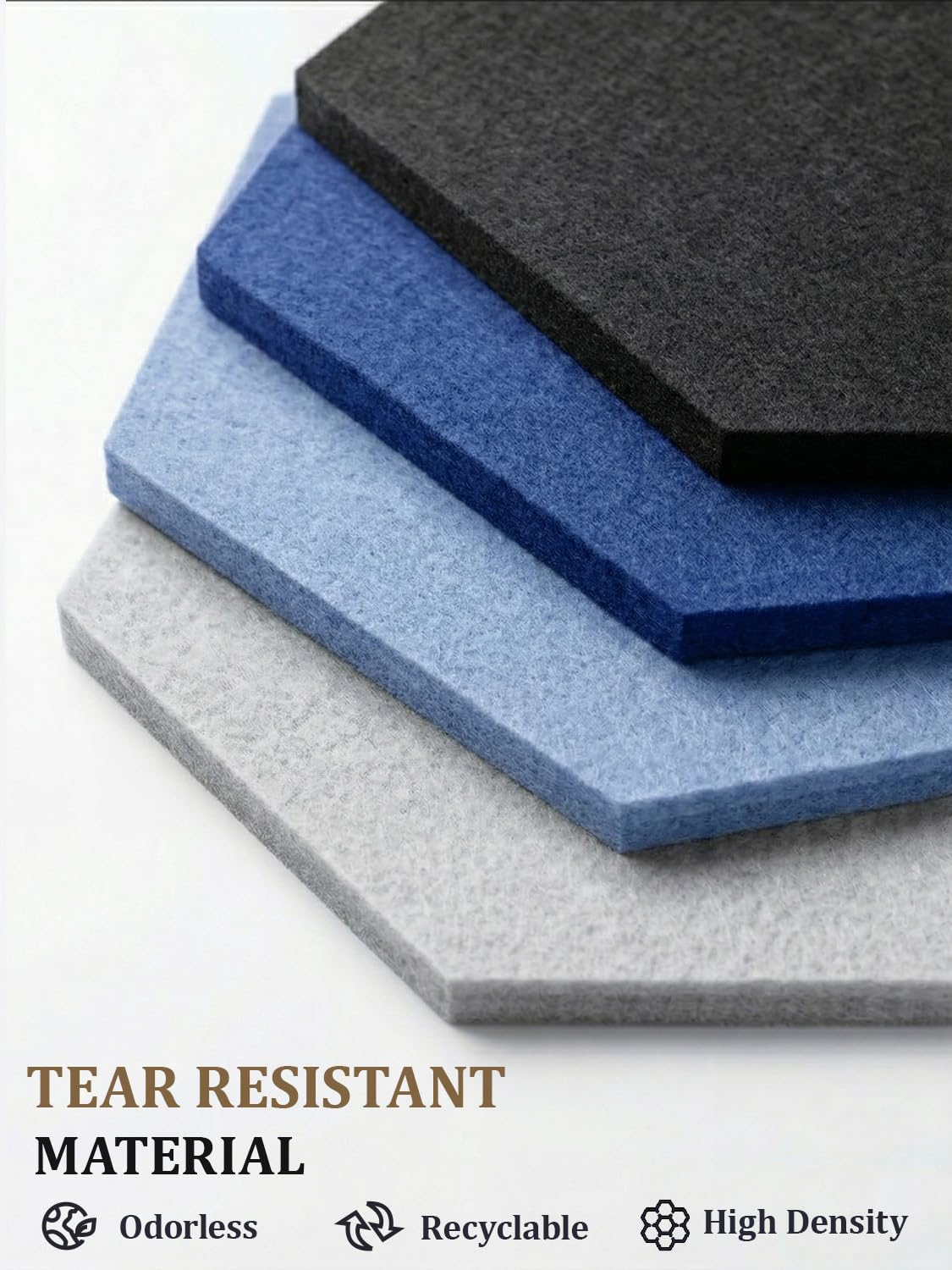 Uoisaiko 8-Pack Hexagon Felt Bulletin Board Tiles, Cork Board Alternative