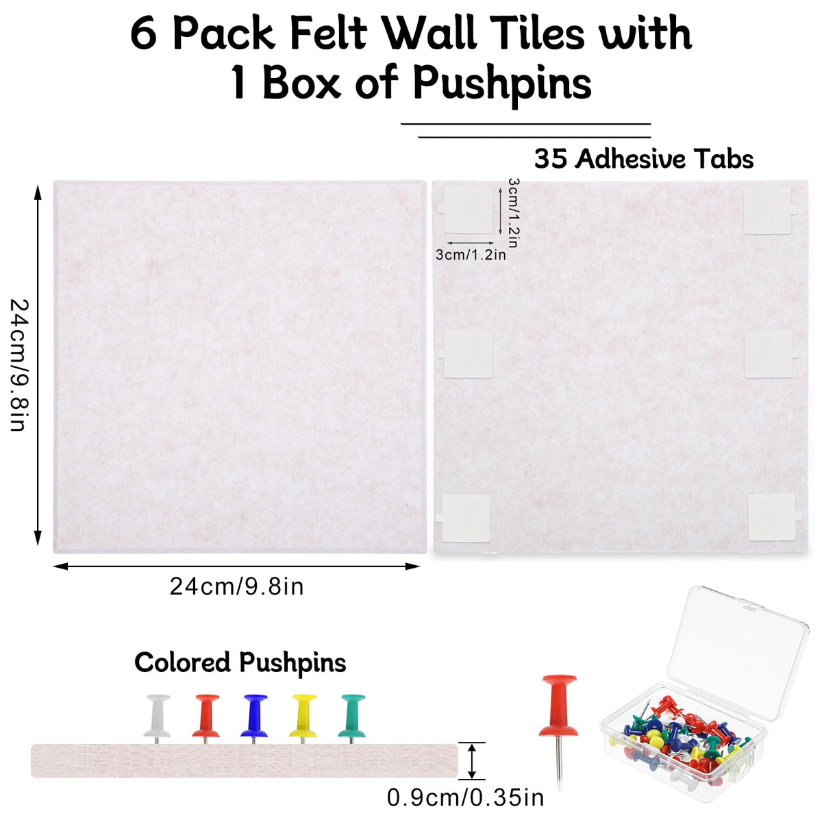 Cork Board Alternative 28" x 19", 6 Pack Felt Bulletin Boards, Pin Board
