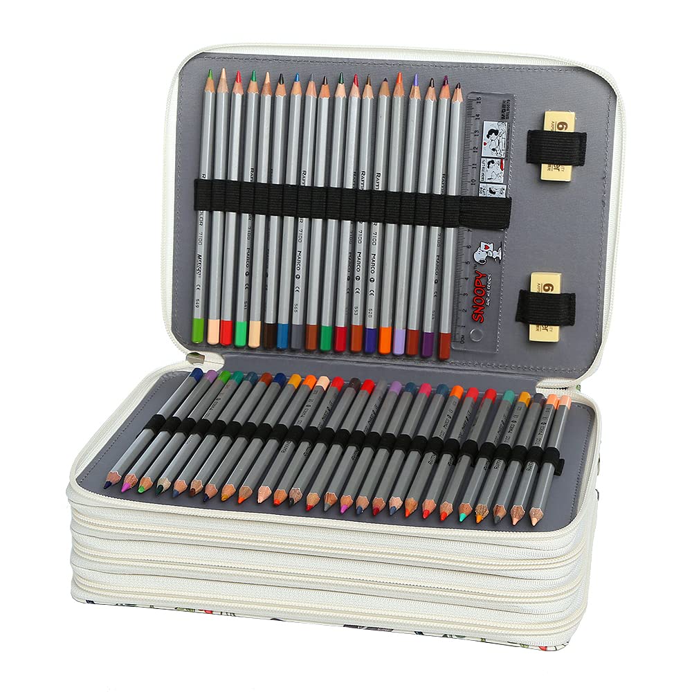Lbxgap 200 Slots Colored Pencil Case Organizer 4-Layer Zipper Bag