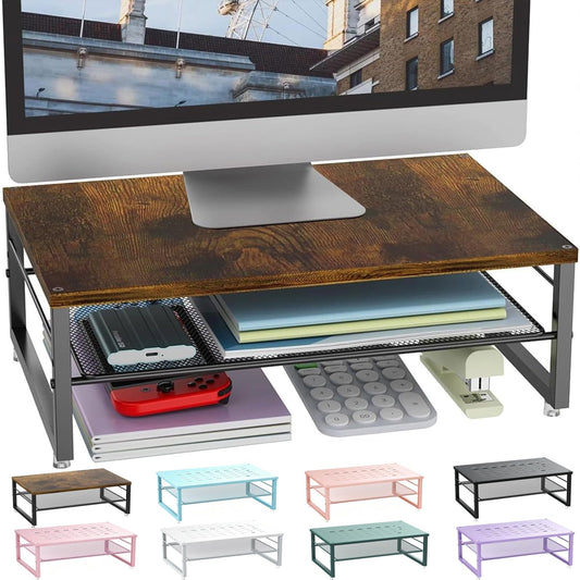 gianotter 2-Tier Wood Monitor Stand Riser