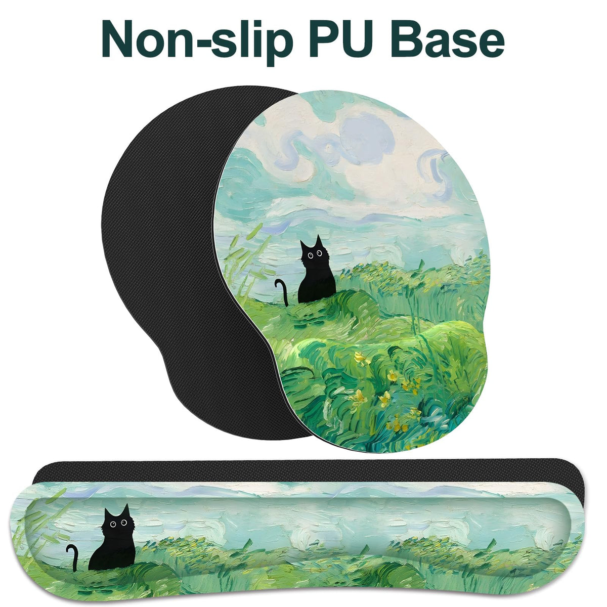Ergonomic Mouse Pad with Wrist Rest and Keyboard Wrist Rest, Mousepad