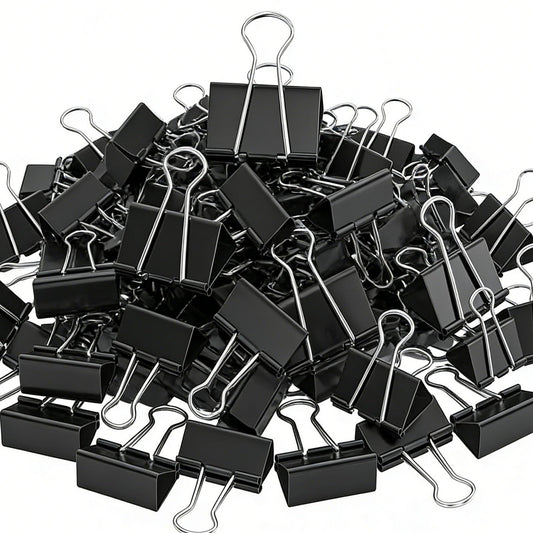 200 Count Binder Clips Assorted Sizes, 4 Sizes Large, Medium, Small, Mini, Metal Paper Clamps, Bulk