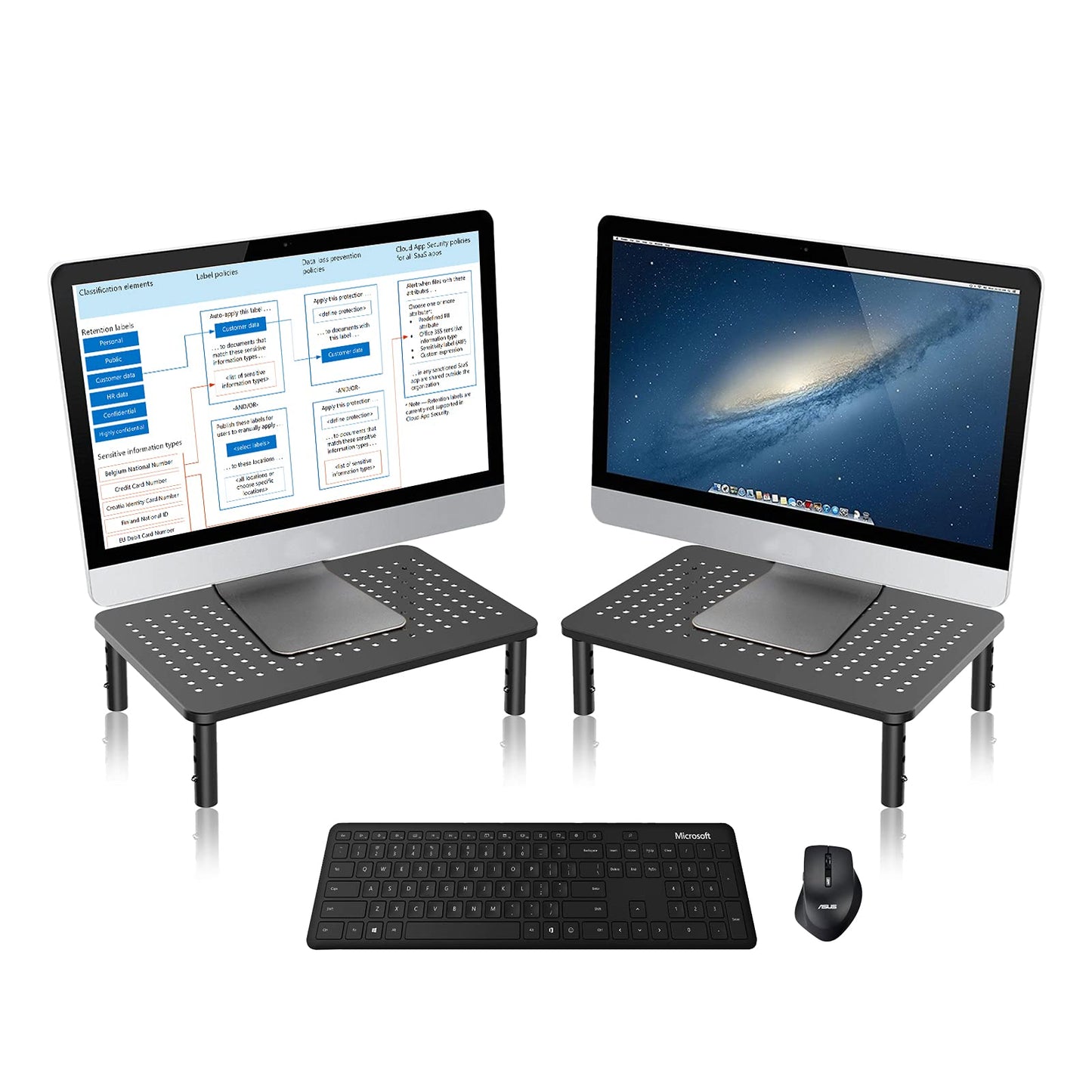 Bracwiser Monitor Stand Riser,3 Level Height Adjustable Desktop monitor stand for Computer, Laptop