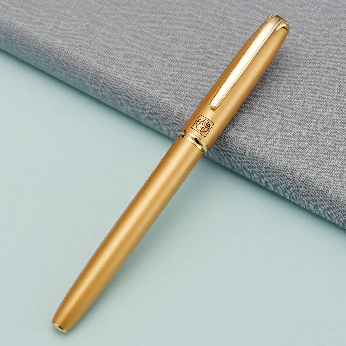 erofa Picasso 916 Golden Fountain Pen with Gift Box Writing Pen Set Medium Nib 0.7mm for Office