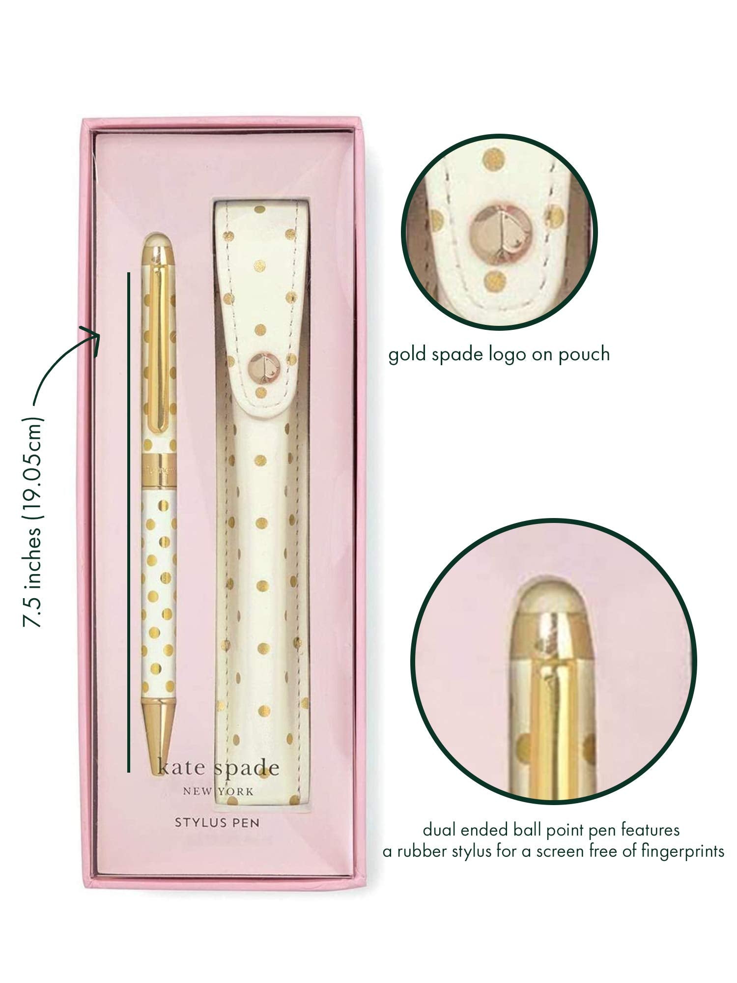 kate spade new york Pen with Case, Gold Dots