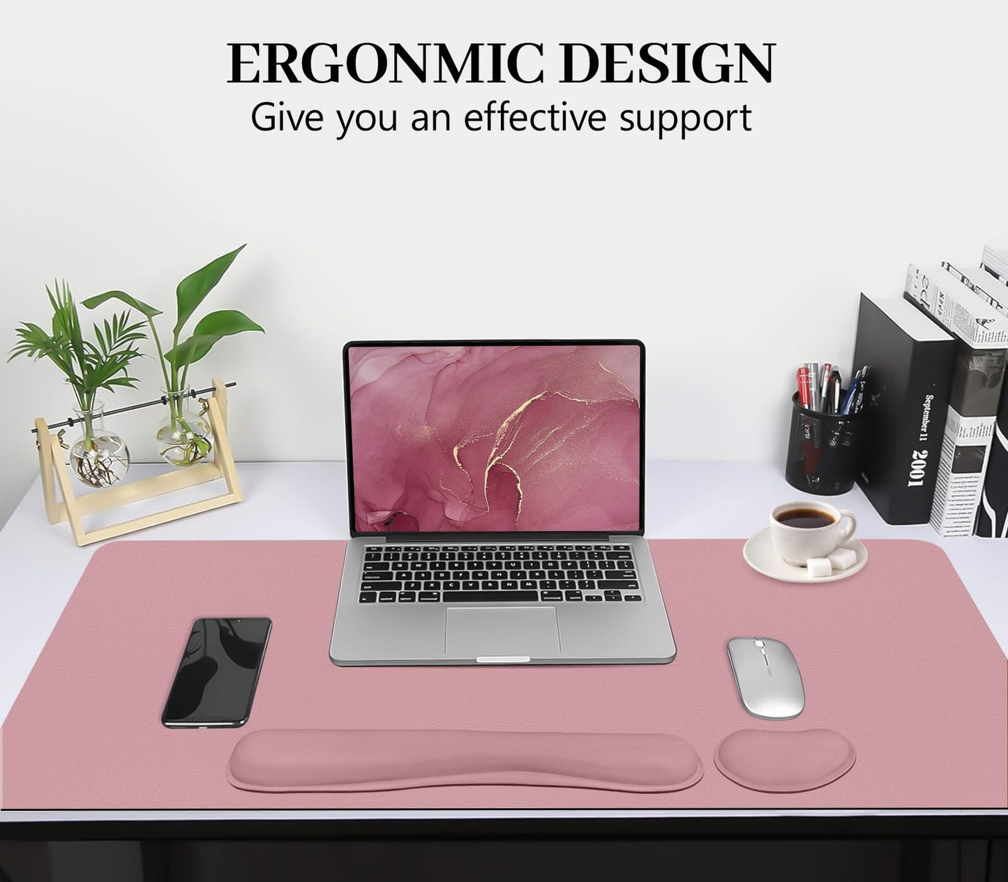 Meetcolor Mouse Pad and Keyboard Wrist Rest, 3-in-1 Keyboard and Mouse Pad