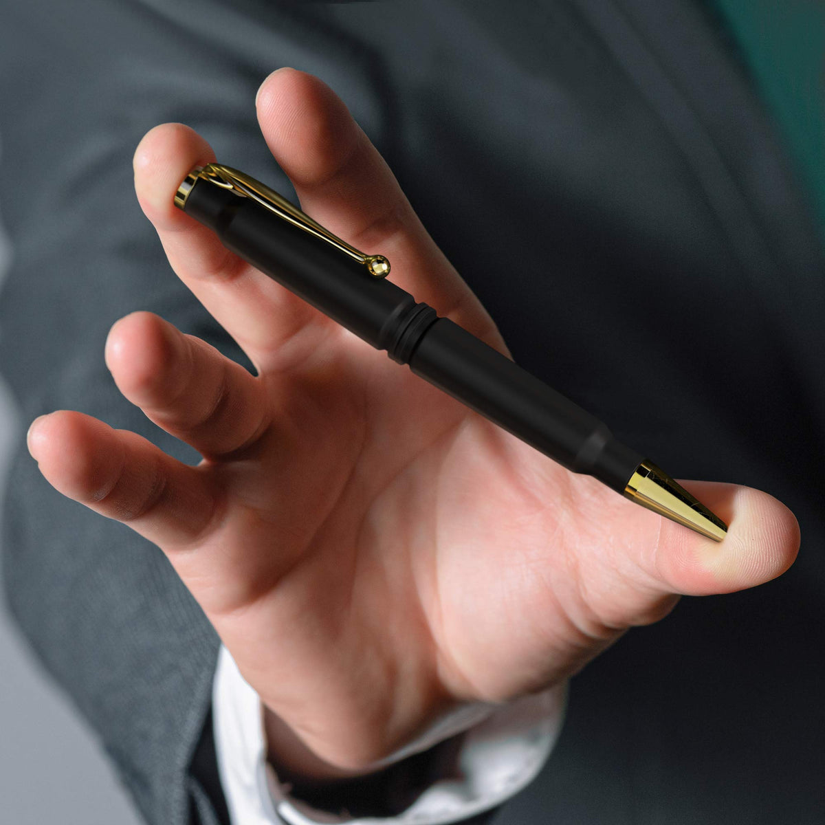 .308 Real Authentic Brass Casing Refillable Twist Pen - Tactical Gift Box - Matte Black