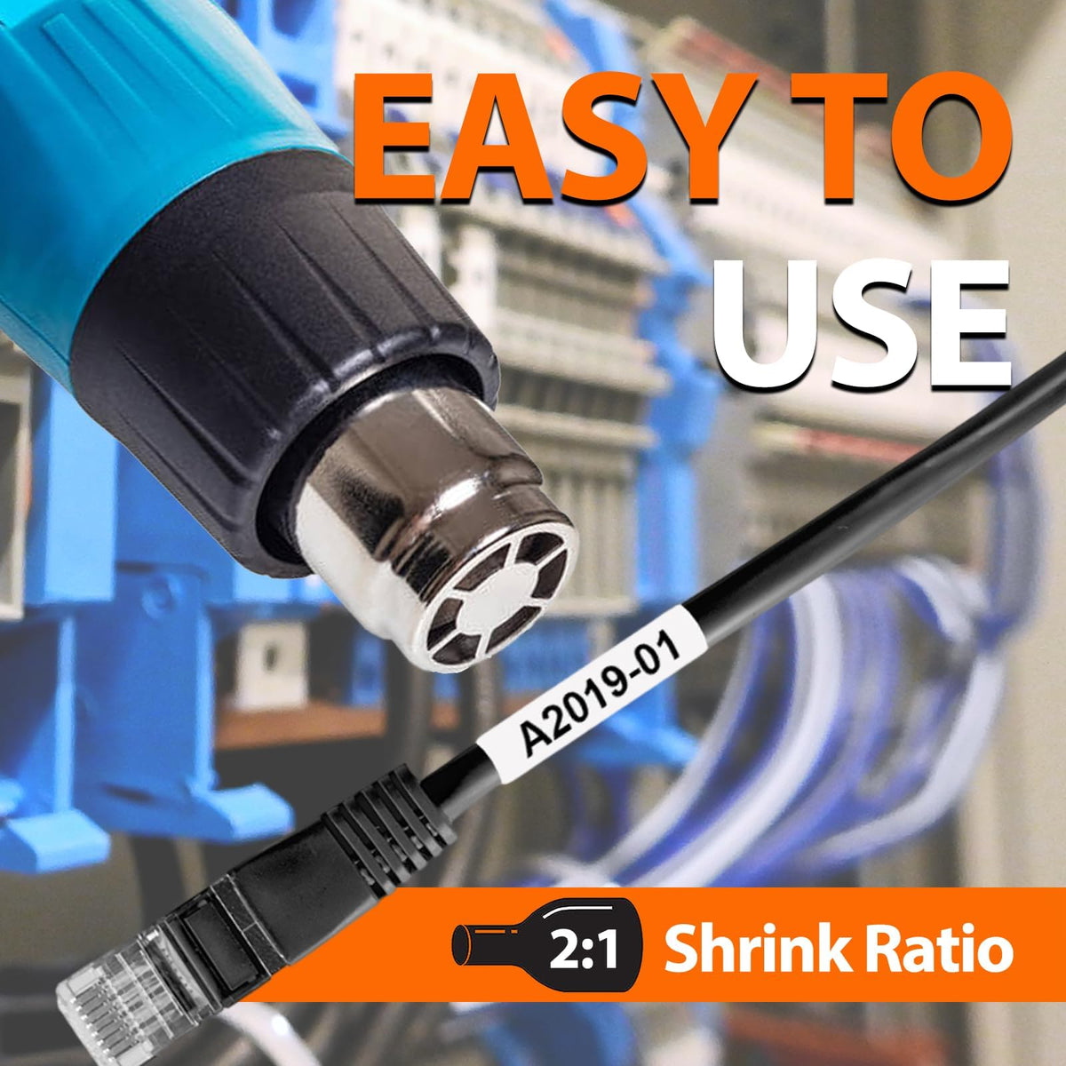 6Pack HSe241 Heat Shrink Tube Label Compatible with Brother PTouch 17.7mm