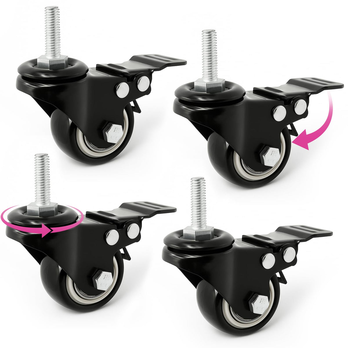 Liquid Stands Keyboard Stand Caster Wheels Set of 4 with Brake