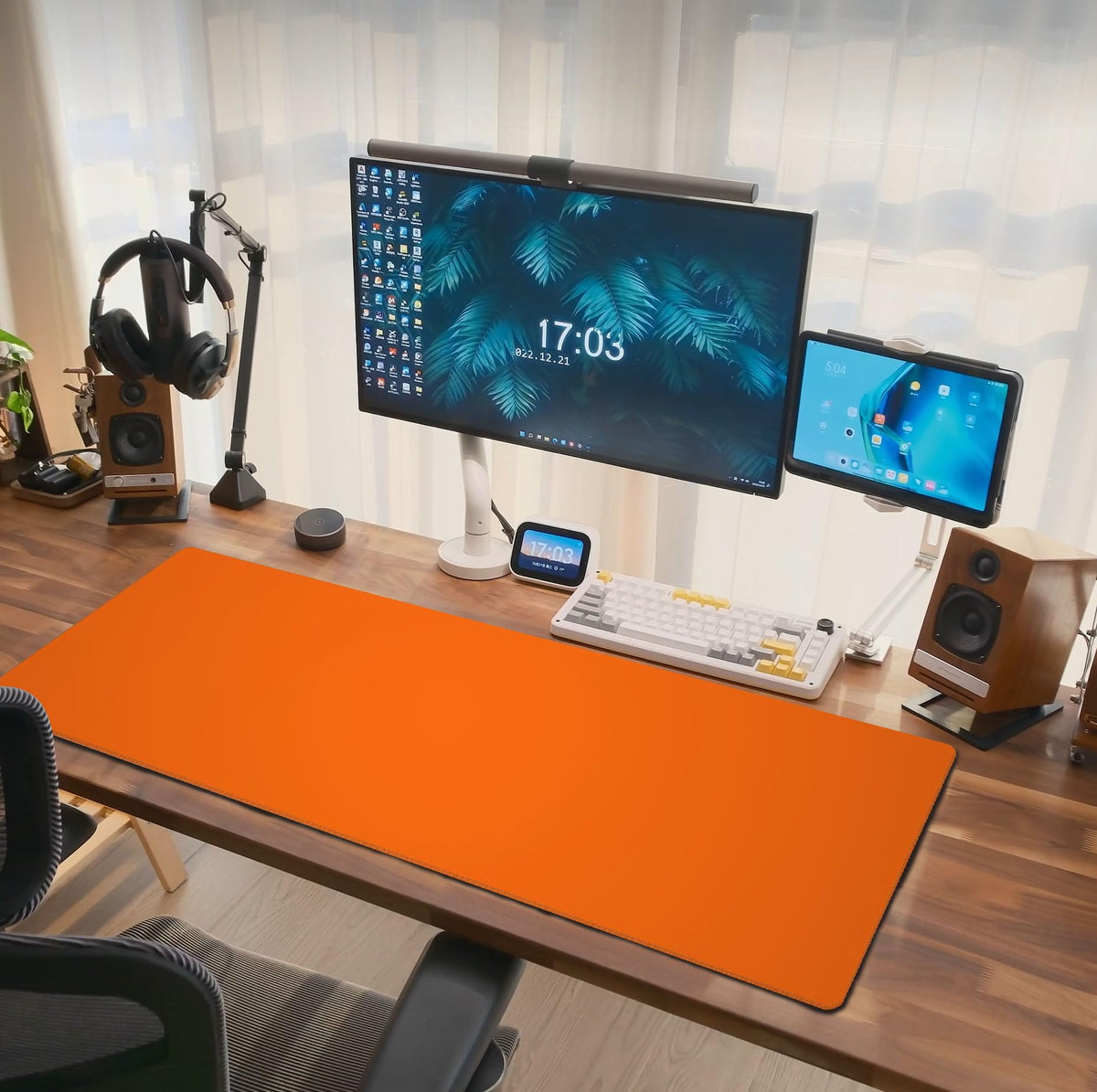 Orange Mouse Pad Extended Large Gaming Mousepad XL Big Long Oversized Desk Mat Stitched Edges 31.5