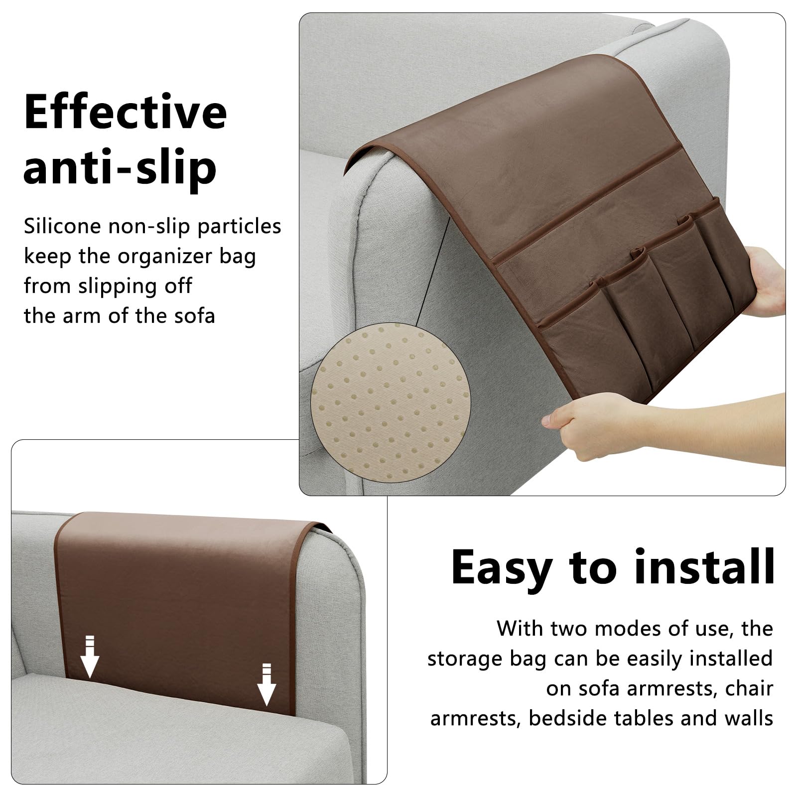 Remote Control Holder for Armchair Caddy, Remote Holder with 5 Pockets